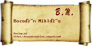 Bozsán Miklós névjegykártya